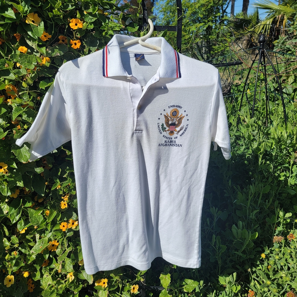 Vintage US Embassy Kabul Afghanistan Marine Guard Collar Shirt Mens Medium
